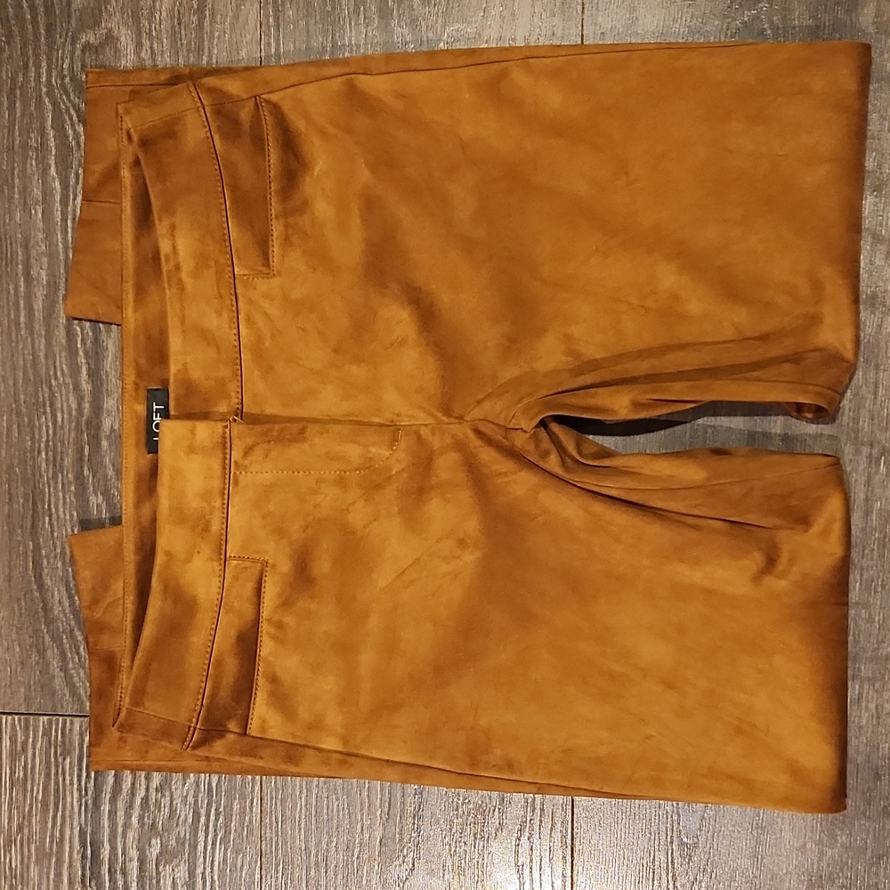 ❤️ ANN TAYLOR LOFT FAUX SUEDE SLIM ANKLE PANTS / TROUSERS, 0 (25)
